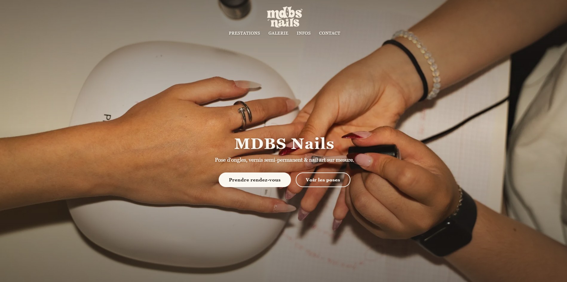 Aperçu du site web MDBS Nails