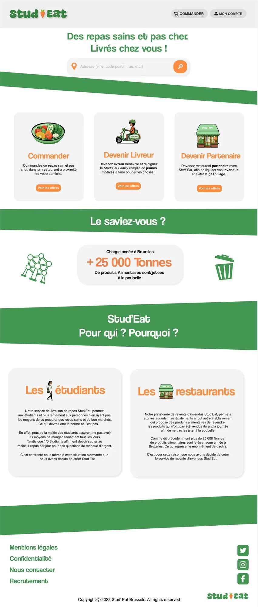 Interface web du projet Studeat